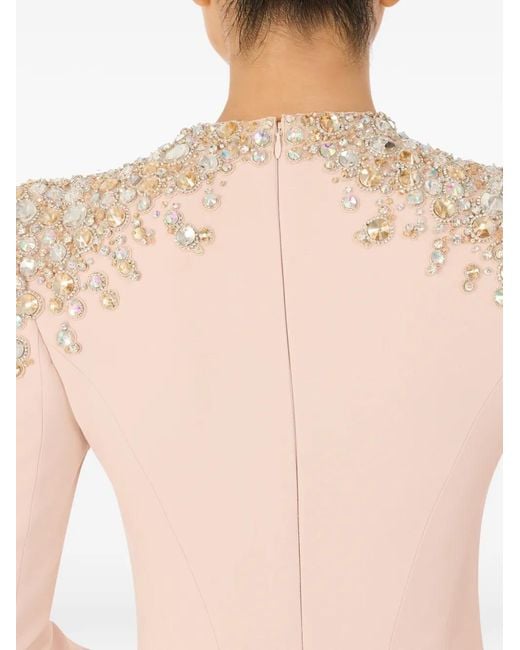 Jenny Packham Pink Nila Beaded V-Neck Maxi Dress