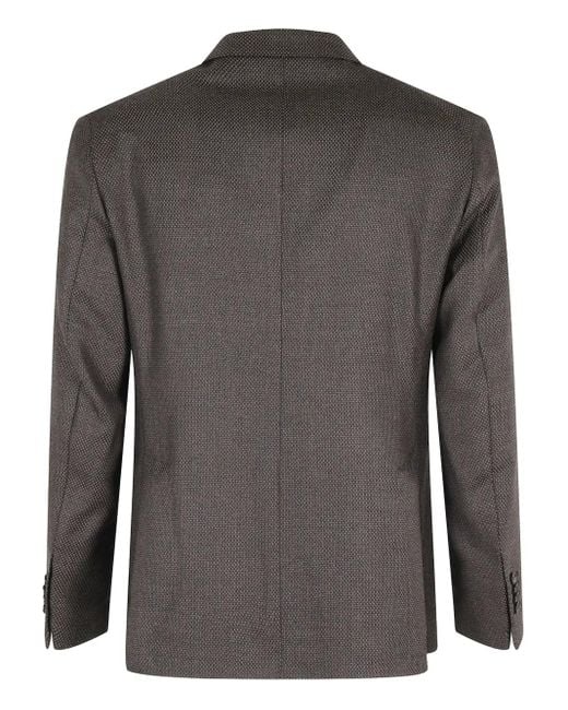 Tagliatore Black Textured Two-Button Blazer for men