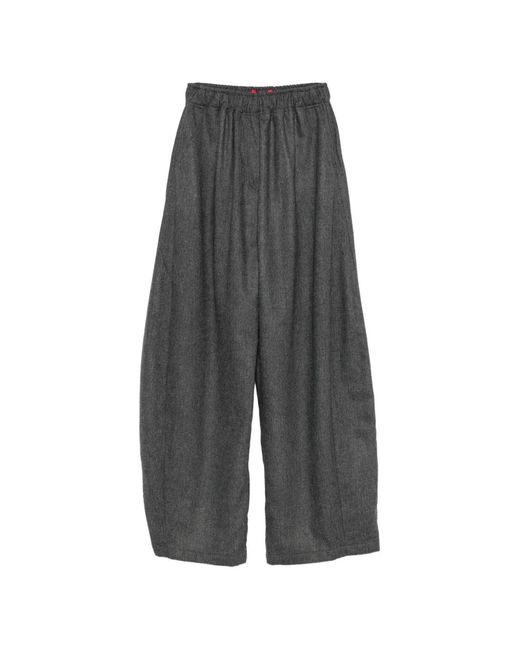 Thelatest Gray Elasticated Wide-Leg Trousers
