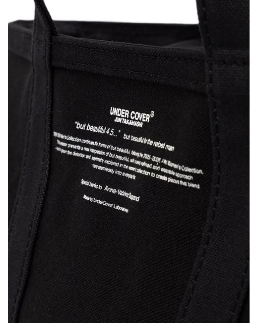 Undercover Black Logo-Print Canvas Tote Bag for men