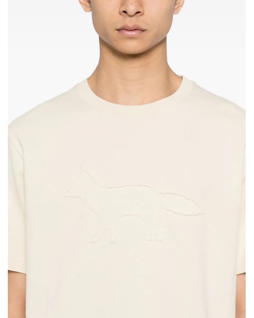 Maison Kitsuné Natural Profile Fox-Patch T-Shirt for men