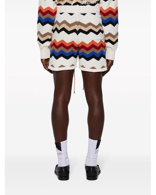Rhude Blue Cyril Intarsia-knit Shorts for men