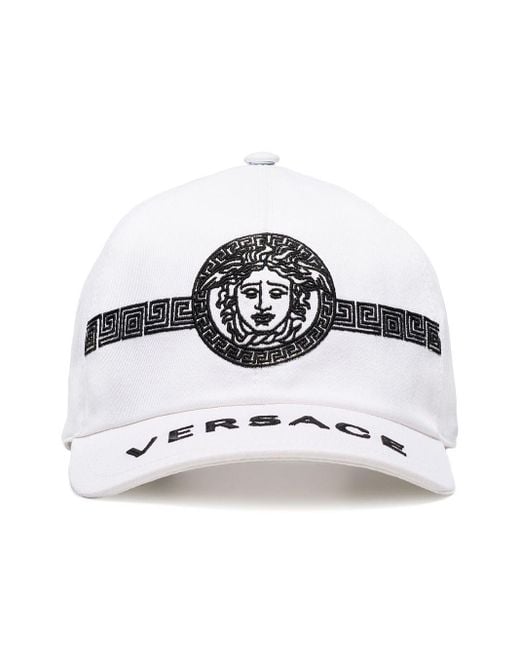 Gorra de béisbol Medusa Versace de hombre de color White