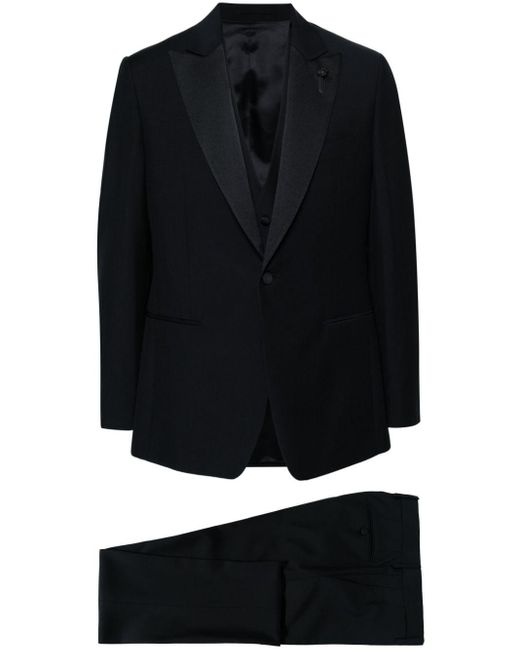 Lardini Black Single-breasted Wool Suit for men