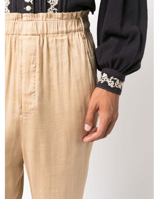 Saint Laurent Natural Straight-leg Silk-blend Trousers for men