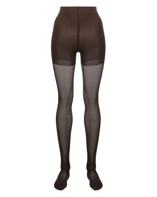 Wolford Gray Control Dots Stretch Tights