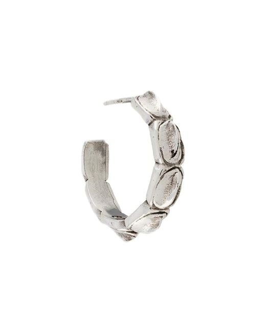Emanuele Bicocchi White Croc Hoop Earring