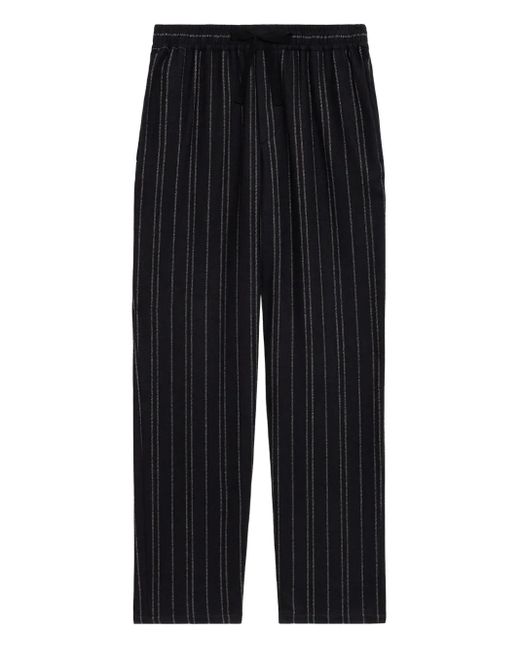 Isabel Marant Black Isaki Pinstripe Drawstring Trousers for men
