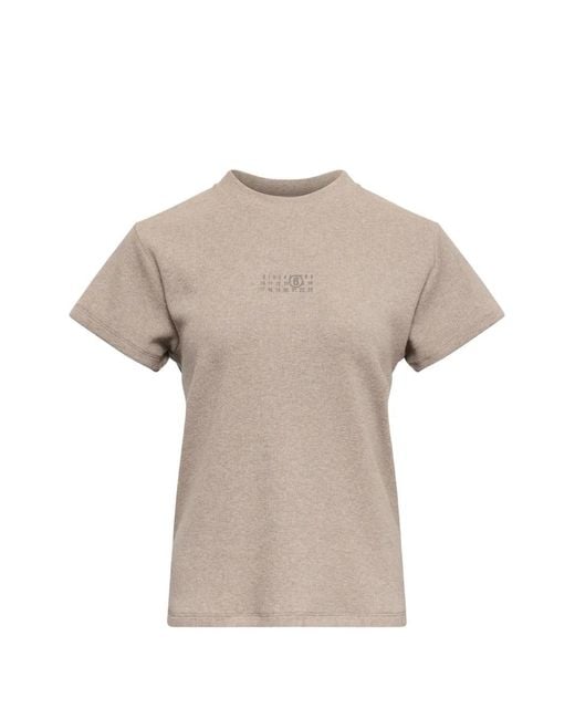 MM6 by Maison Margiela Gray Wool-Blend Rib-Jersey T-Shirt