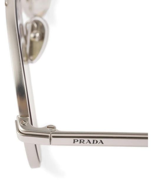 メンズ Prada ロゴエングレーブ サングラス Blue