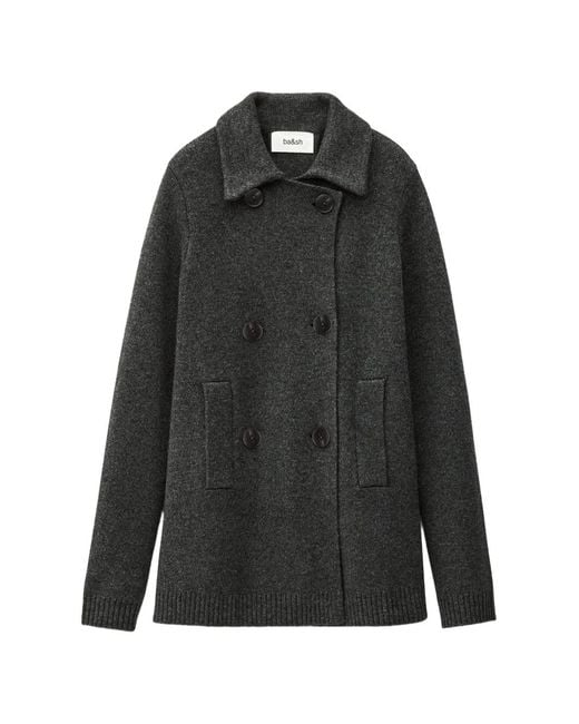Ba&sh Black Double-Breasted Coat
