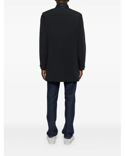Corneliani Blue Zip-Fastening High-Neck Coat for men