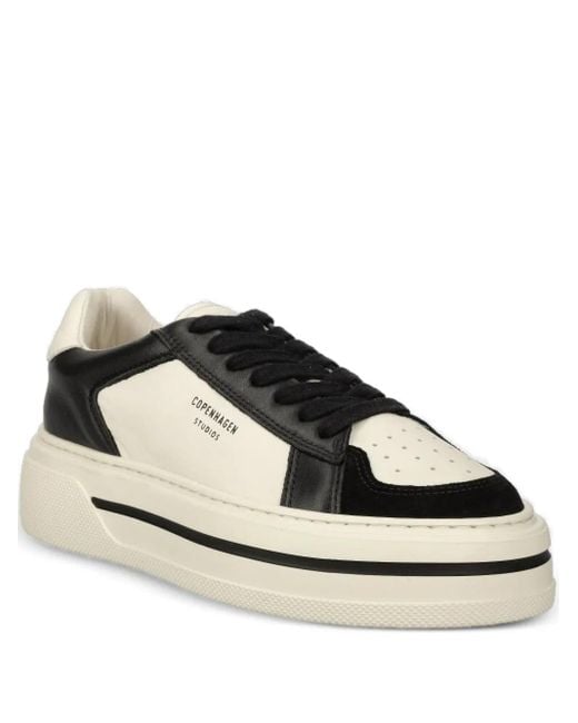COPENHAGEN Black Cph181 Leather-Panelled Platform Sneakers