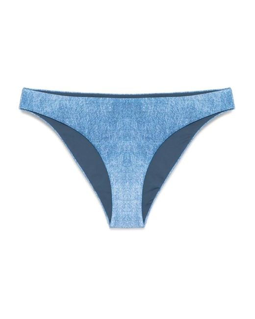 Fisico Blue Denim-Effect Bikini Bottoms
