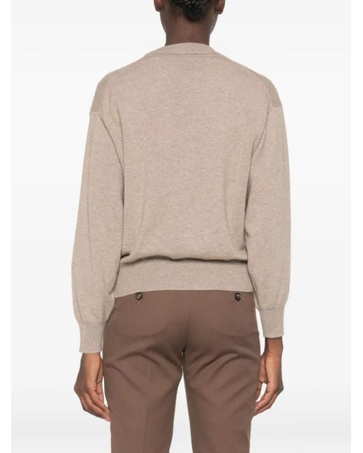 Brunello Cucinelli Natural V-Neck Sweater