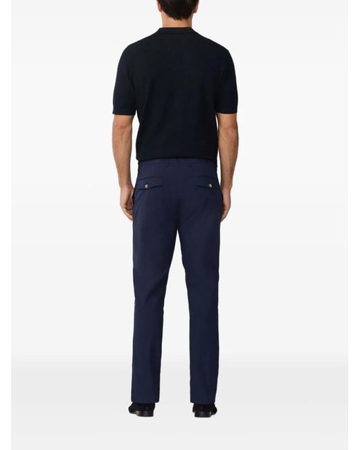 Hackett Blue Kensington Houndstooth Belt-Loop Trousers for men