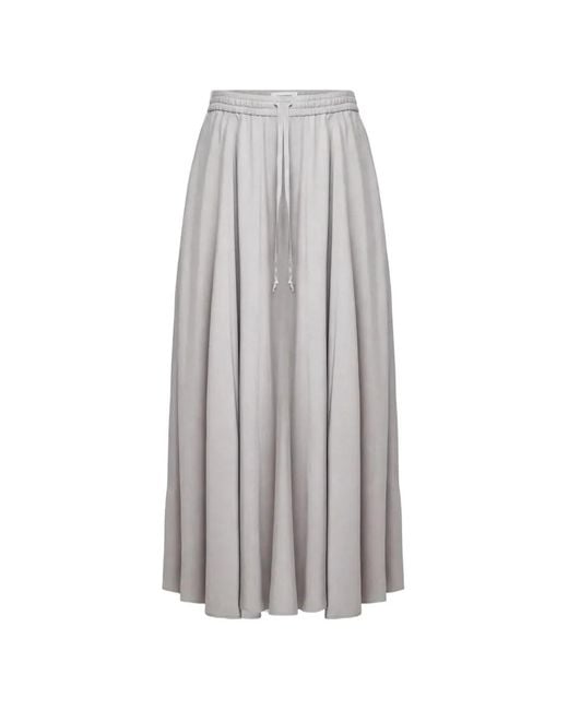 Drykorn White Qerime Drawstring-Waist Pleated Maxi Skirt