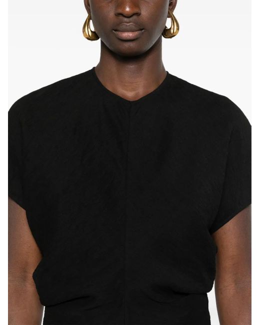 Totême Black Leteri Textured Blouse