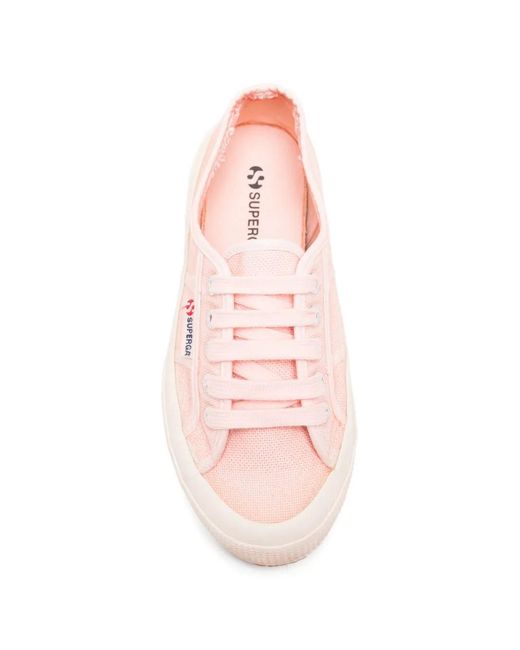 Superga Pink Lace-Up Canvas Sneakers