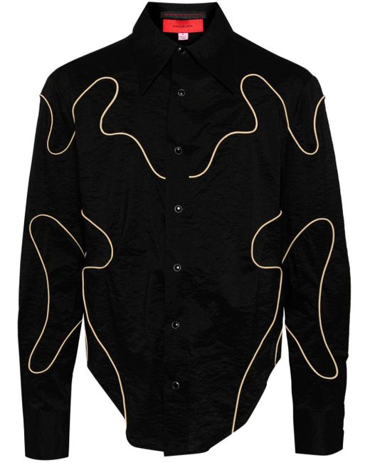 Eckhaus Latta Black Contour Pointed-collar Shirt for men