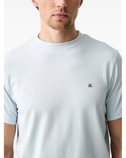 Karl Lagerfeld Blue Logo-Plaque T-Shirt for men
