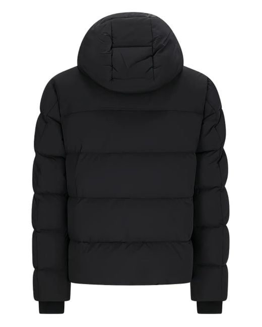 Moorer Black Hooded Flap-Pocket Jacket for men