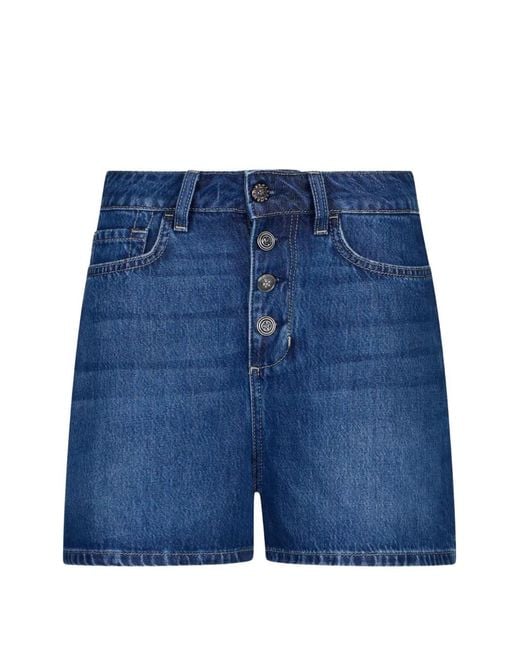 Liu Jo Blue Buttoned Cotton Shorts