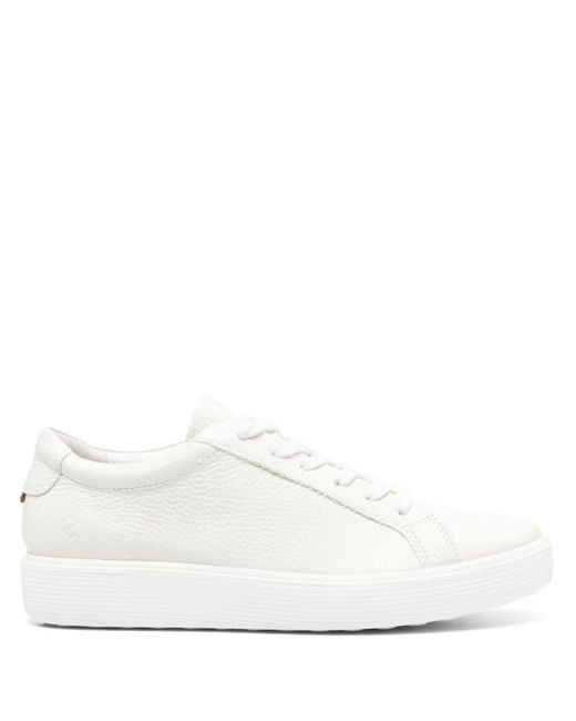 Ecco White Soft 60 Leather Sneakers