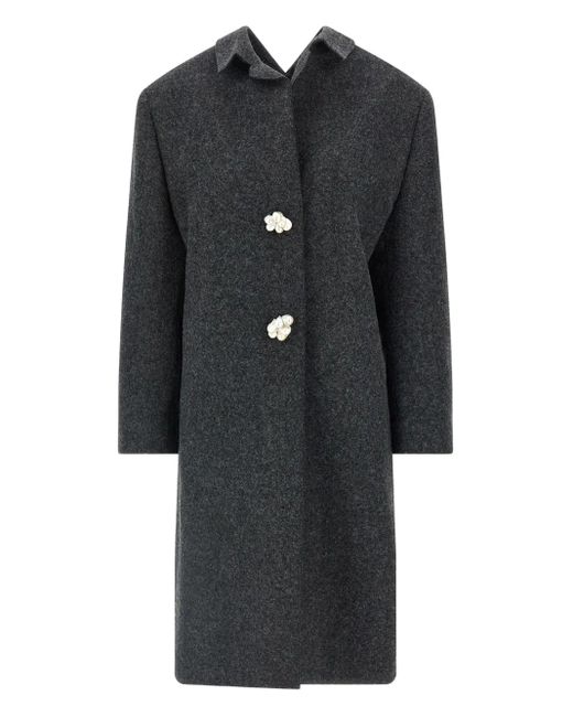 Prada Black Shetland Virgin-Wool Coat