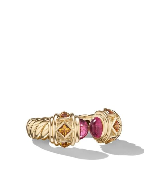 David Yurman Metallic 18Kt Renaissance Rubellite And Madeira Citrine Ring (6.5Mm)
