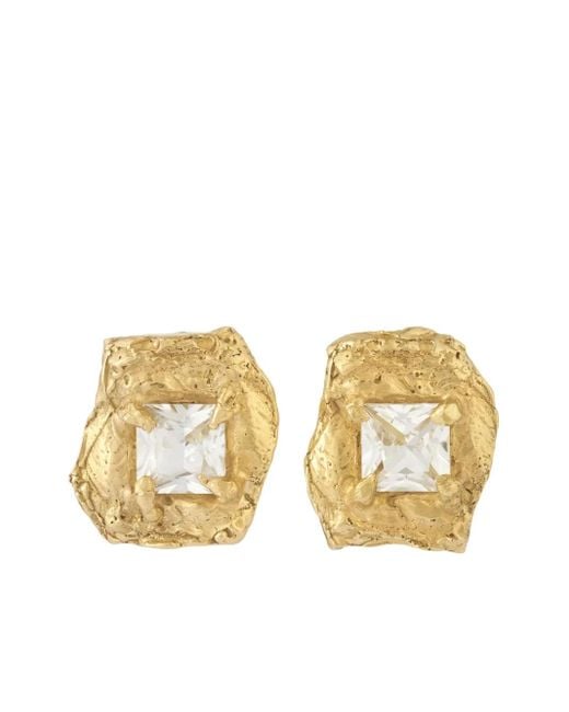 Loveness Lee Metallic Deti Textured Sapphire Earrings