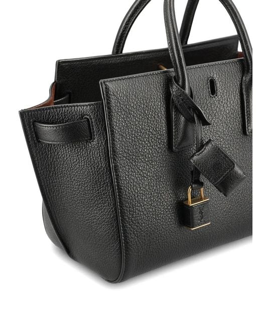 Saint Laurent Black Padlock-Detail Tote Bag