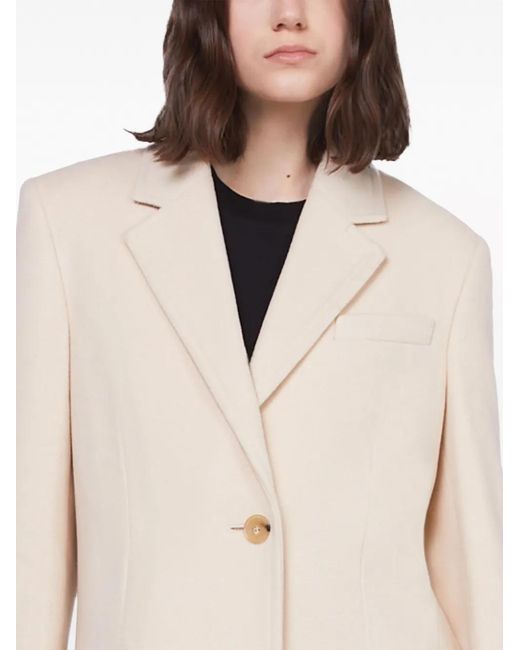 Stella McCartney Natural Single-Breasted Wool Coat