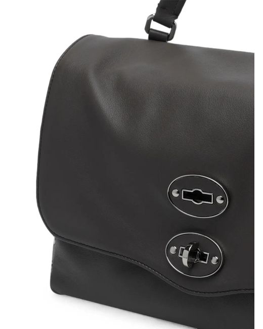 Zanellato Black Small Postina Studded Leather Tote Bag