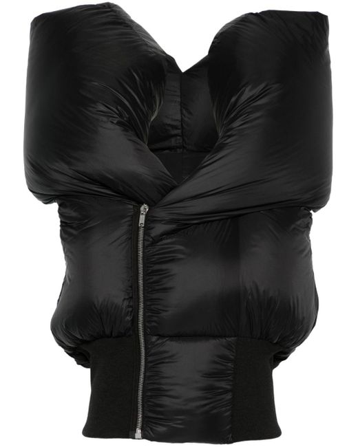 Rick Owens Black Anubis Padded Sleeveless Vest for men