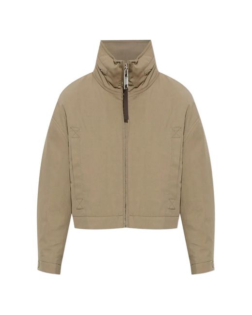 Moschino Natural High-Neck Cropped Jacket