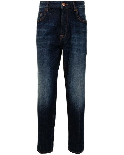 Emporio Armani Blue High-rise Slim-fit Jeans for men