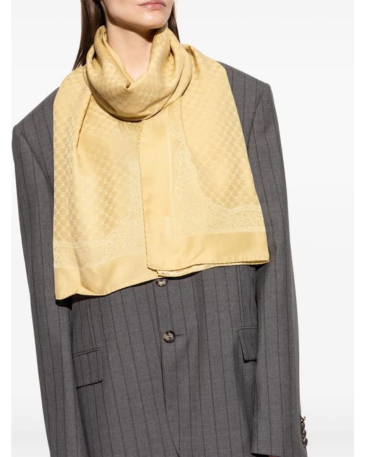 Sciarpa Con Monogramma Jacquard di Moschino in Natural