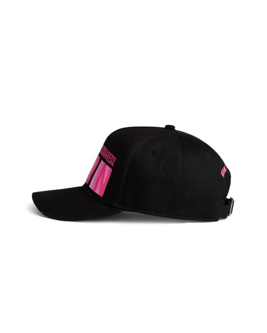 DSquared² Black Logo-print Cotton Baseball Cap for men