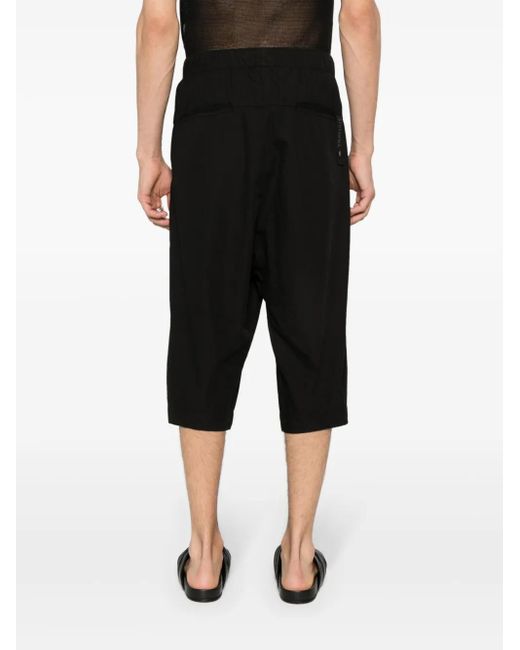 Transit Black Cotton Cropped Trousers for men