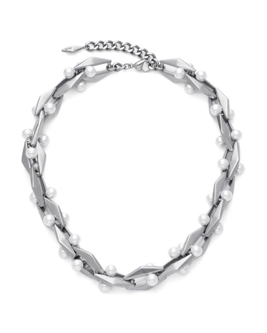 Collar Diamond Jimmy Choo de color Metallic