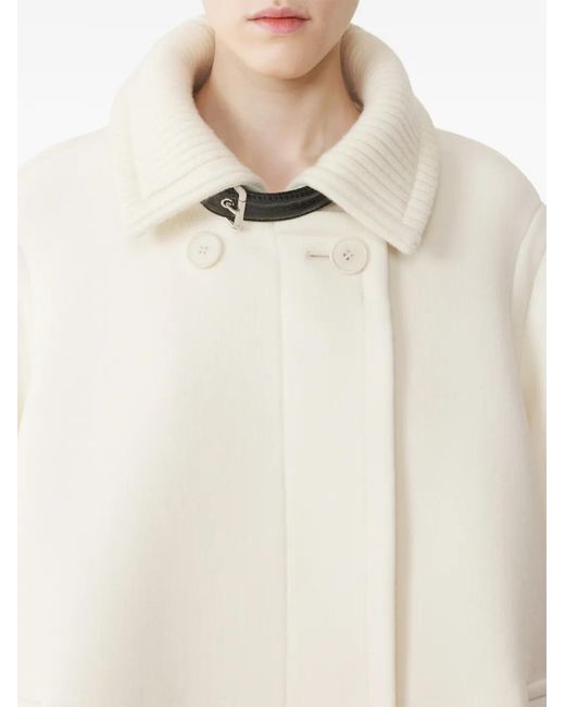 Lanvin White Buckle-Detail Double-Breasted Coat