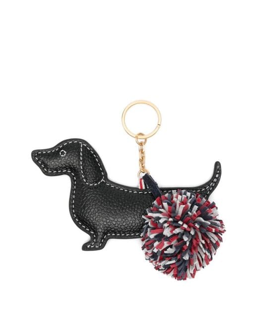 Thom Browne White Dog-Shape Leather Keyring