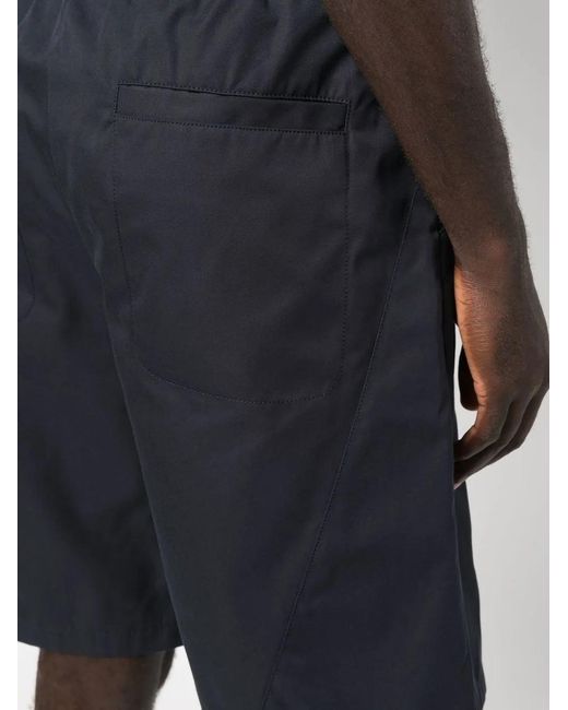 Giorgio Armani Blue Drawstring Organic Cotton Track Shorts for men