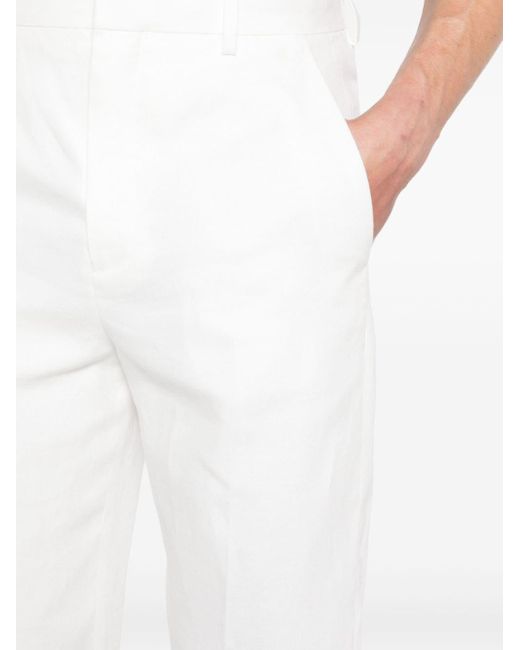 Pantalon en lin à coupe droite Sandro pour homme en coloris White