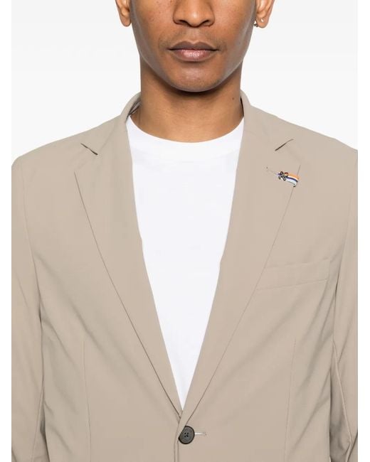 DISTRETTO 12 Natural Active Single-Breasted Patch-Pocket Jacket for men