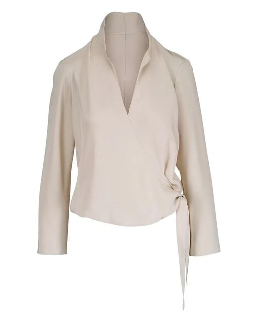 Peter Cohen Natural Tie Wrap Silk Blouse