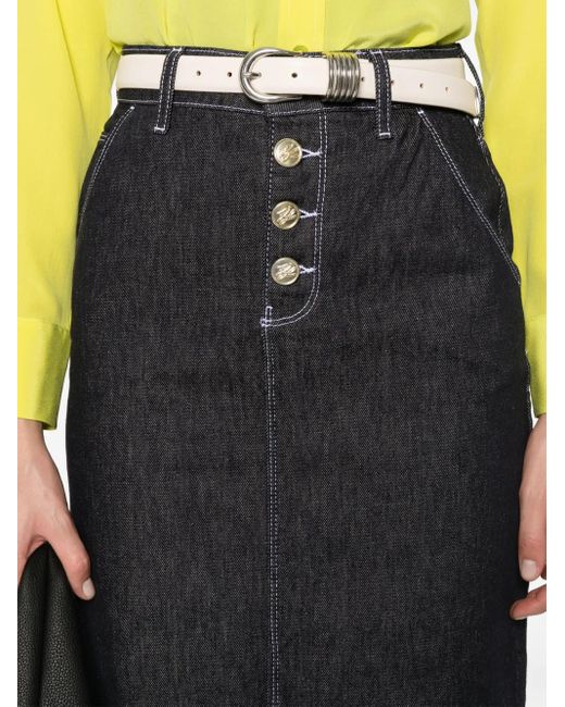 Jupe En Jean À Coupe Mi-Longue Karl Lagerfeld en coloris Black