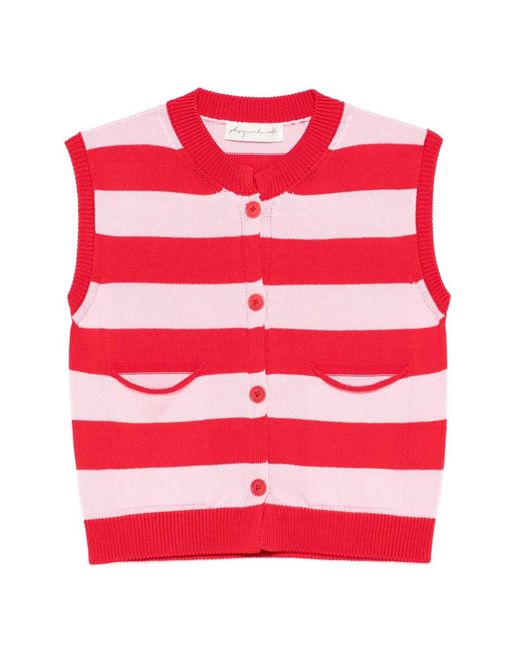 Phisique Du Role Red Striped Vest