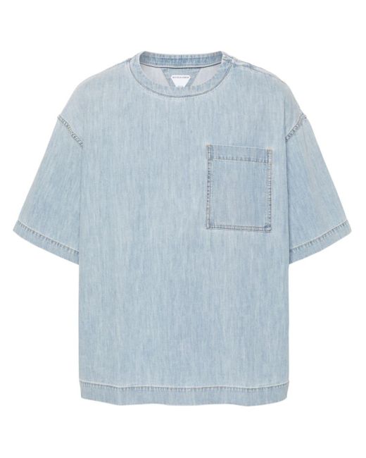 T-shirt en jean délavé Bottega Veneta pour homme en coloris Blue